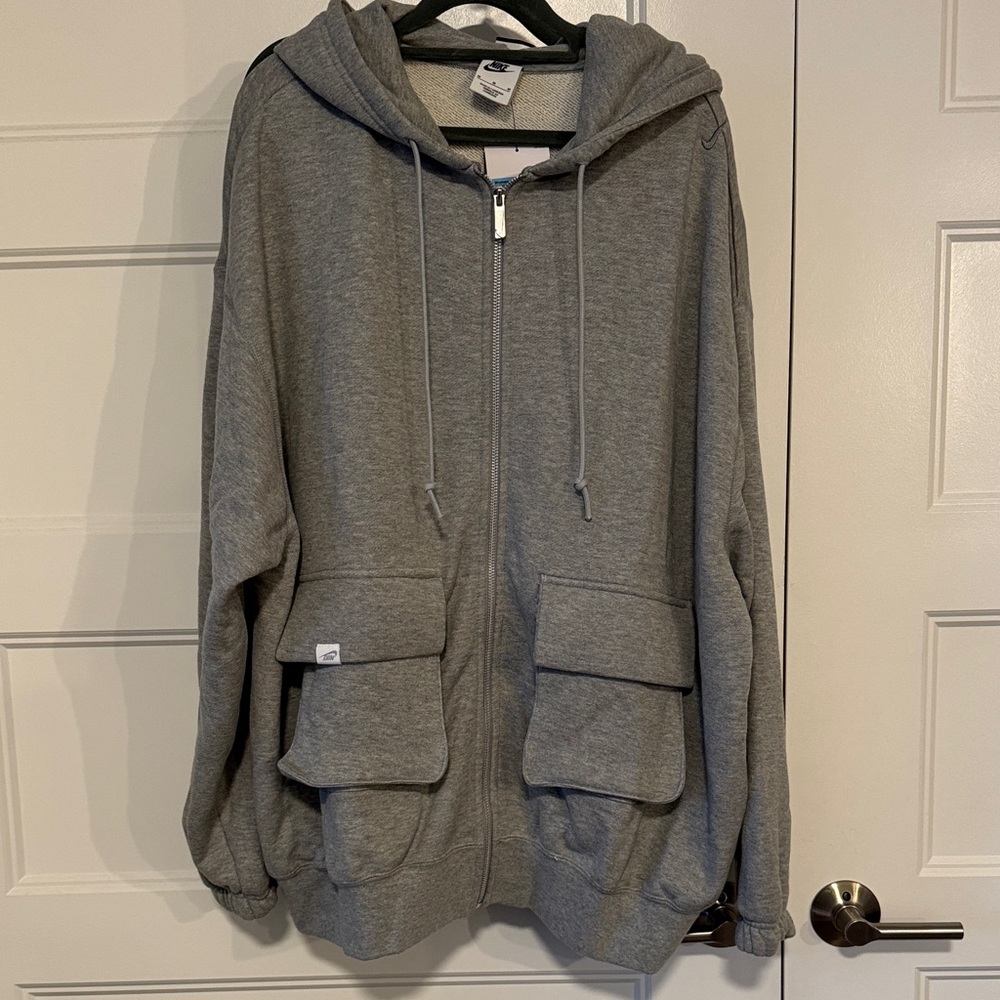 Nike Heather Gray Logo Hoodie - Picture 2 of 3
